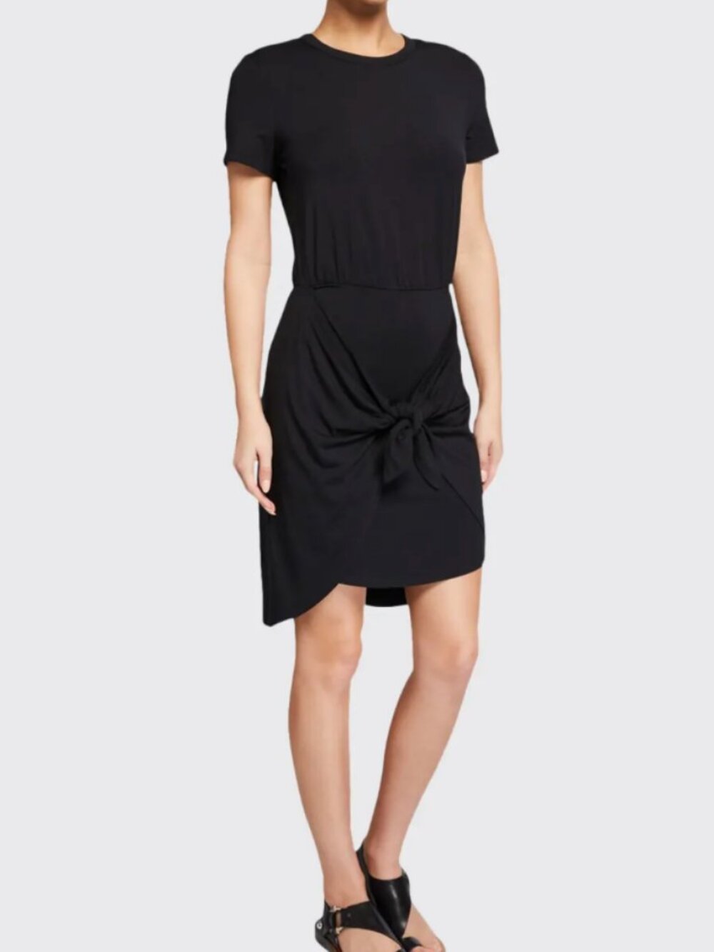 Veronica Beard Dress Women's M Black Bernice Tie-Front Coverup Short Sleeve